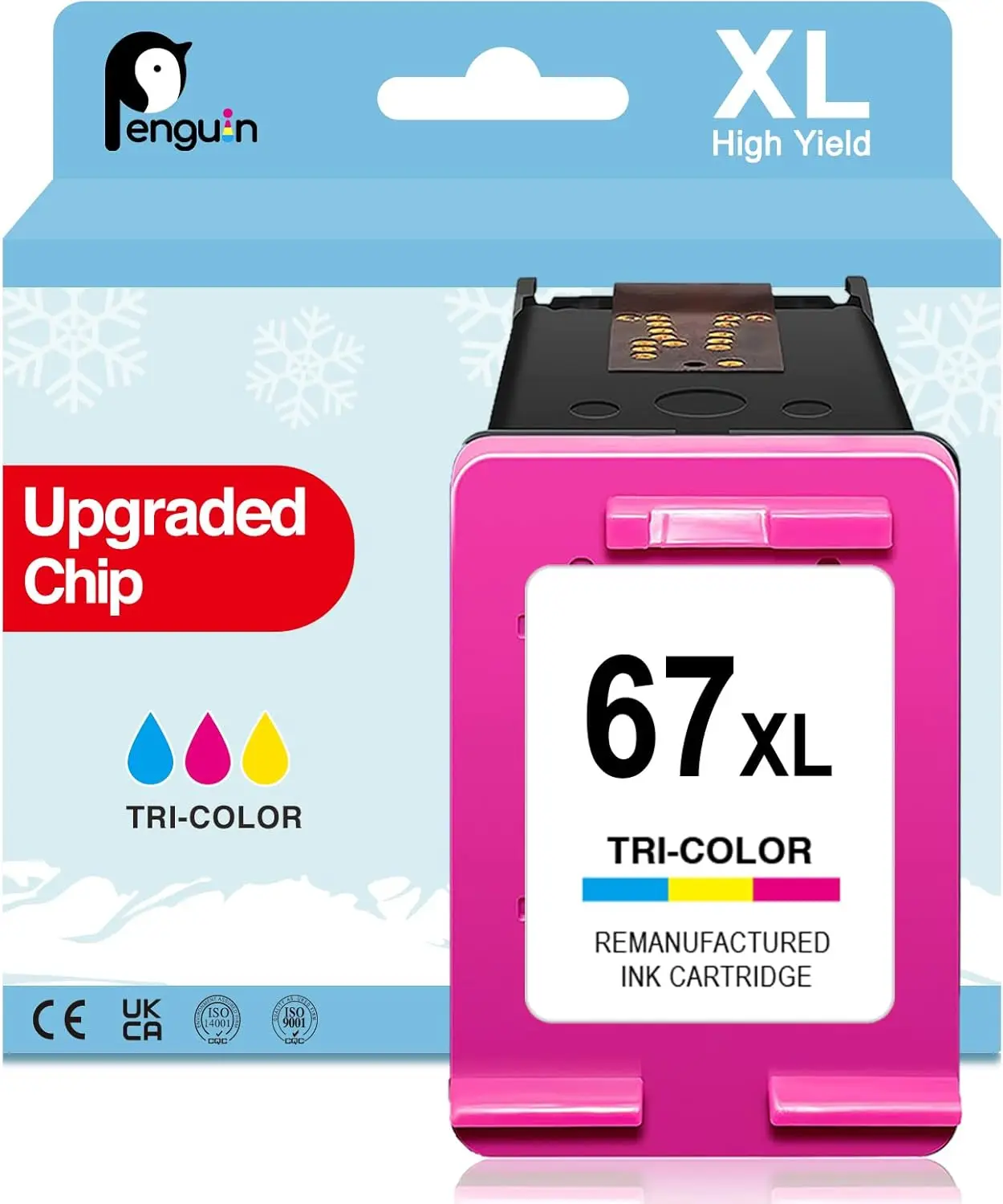 

Tri-Color Ink Cartridge for HP DeskJet & Envy Printers, High-Quality Remanufactured
