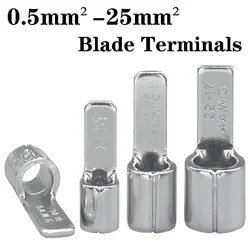 50/100pcs Pure Copper Blade Terminals DBN1.25/2/5.5/8/14/22-10/14/16/17 Non Insulated Crimp Terminals Electrical Wire Connector