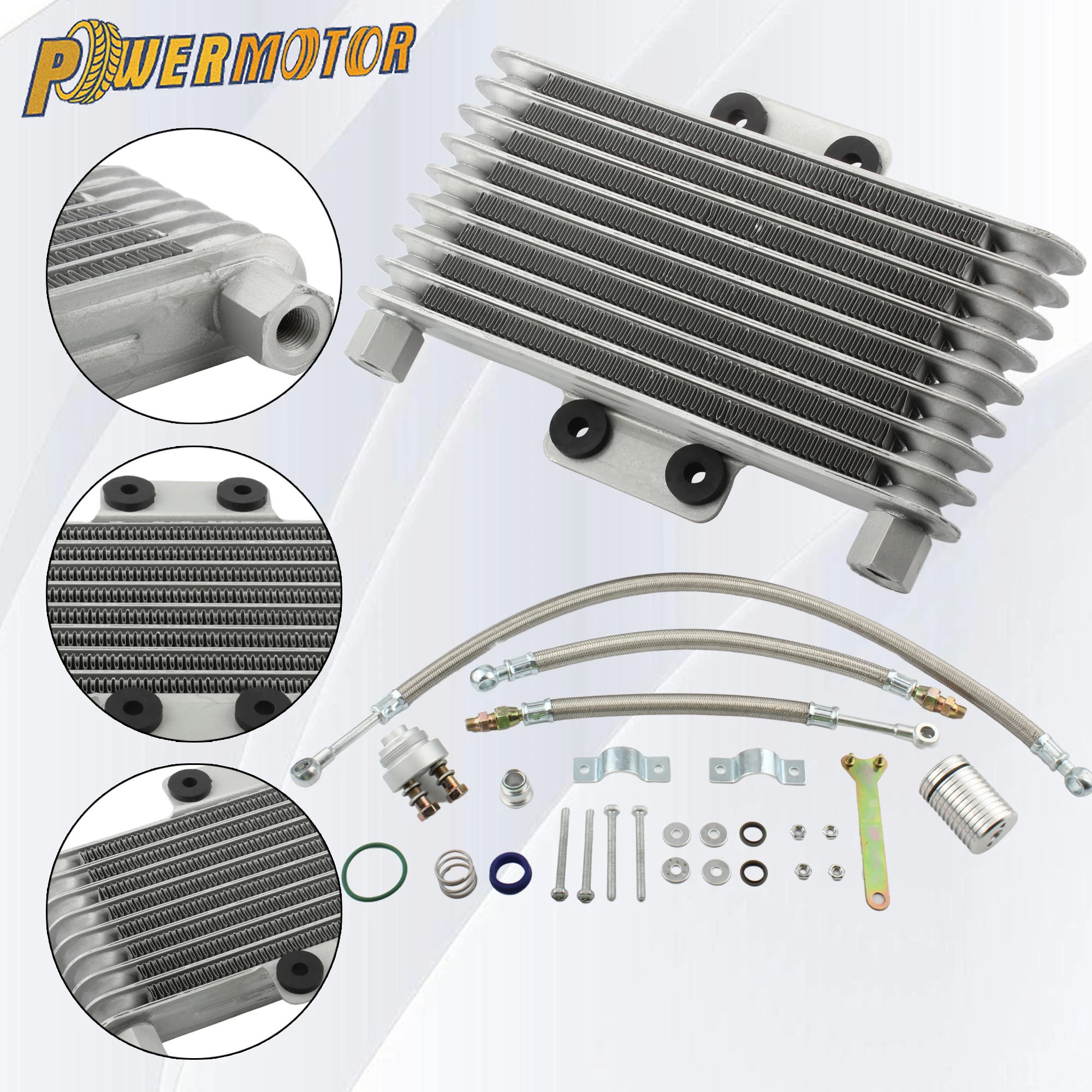 

Motorcycle Oil Cooler Oil Radiator Kit for Honda CB CG Yamaha ATV DirtBike Motocross Off Road Racing Engine Cooling Accessories