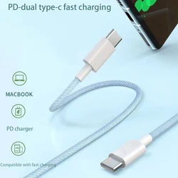 MVQF Dual type C charging cable PD60W fast charging suitable for iPhone 15 huawei xiaomi mobile phones C TO C Braided data cable