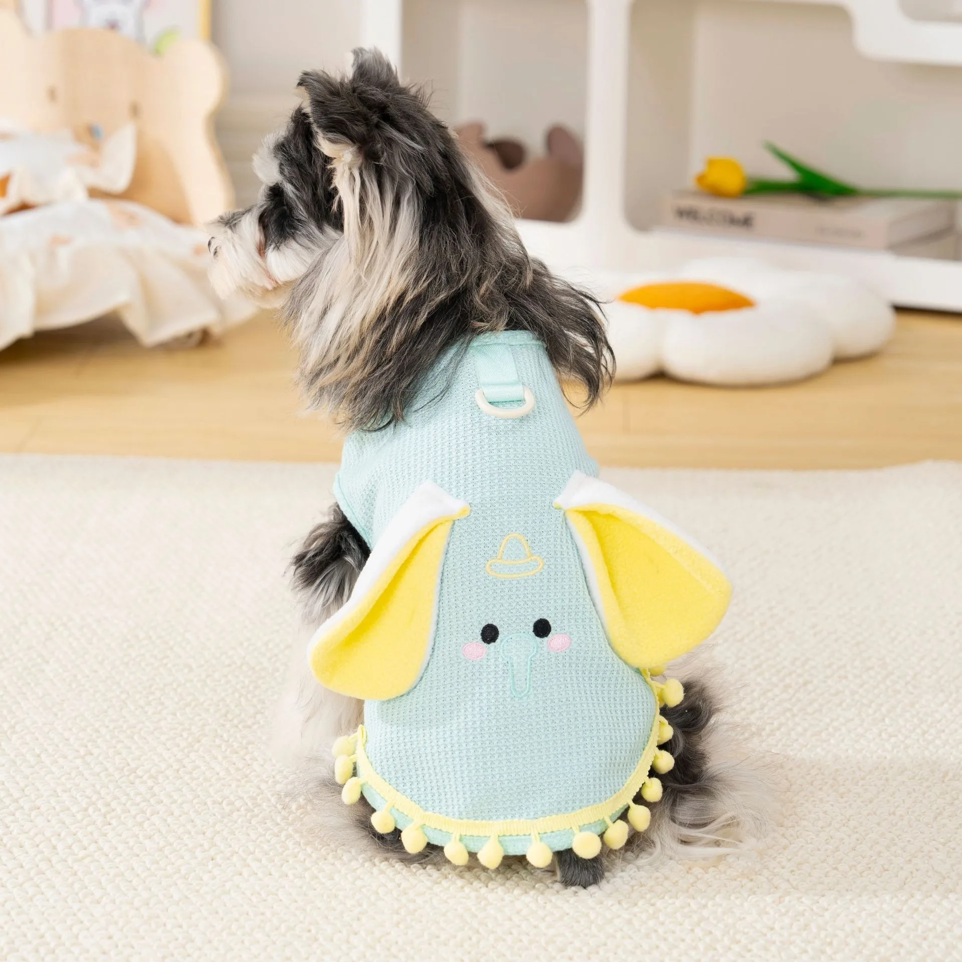 Pomeranian Elephant Pattern Tank Top Pet Dog Cute Clothes Summer Poodle Short Sleeve Dog Sleeveless T-shirt