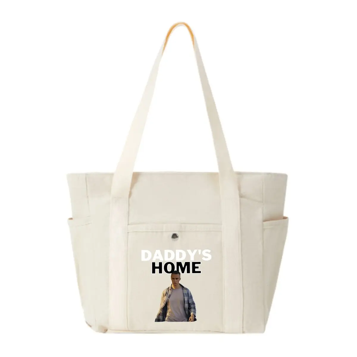 

Daddy's Home Family Movie Tribute Art Design Canvas Multi-Pocket Shoulder Bag Practical Grab-and-Go Shopping Bag