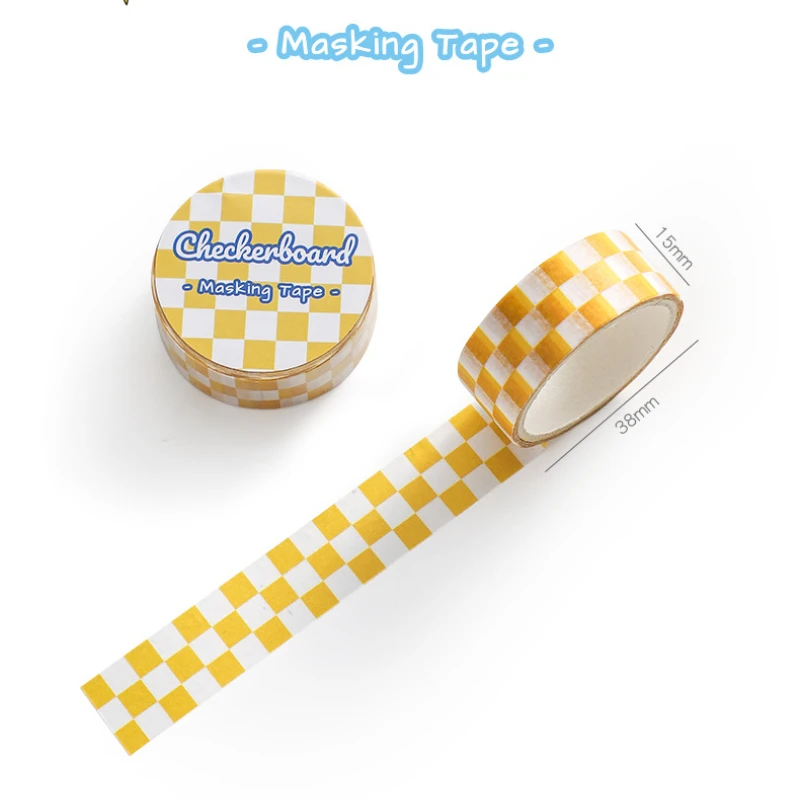 15mm X 3m Tape Plaid Masking Tape Colorful Decorative for  DIY Crafts Arts Scrapbooking Card
