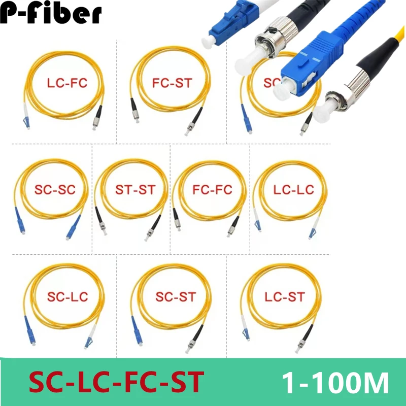 

fiber jumper 1-100m SC-ST UPC Singlemode optical patchcord Simplex square to round extension cable FTTH P-fiber optic SM