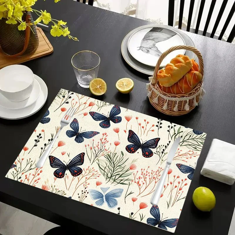 VIKAMA Placemat Sunflower Oil Painting Print, Waterproof Oil-Proof Heat-Resistant Non-Slip Dining Table Mat