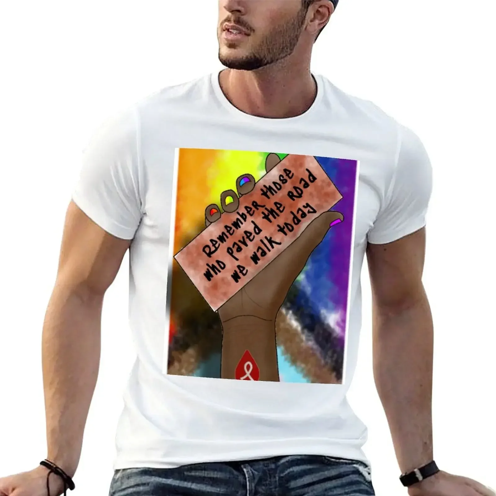 Stonewall AIDs Awareness Pride T-Shirt shirts graphic tee hippie clothes plus size clothes shirts men