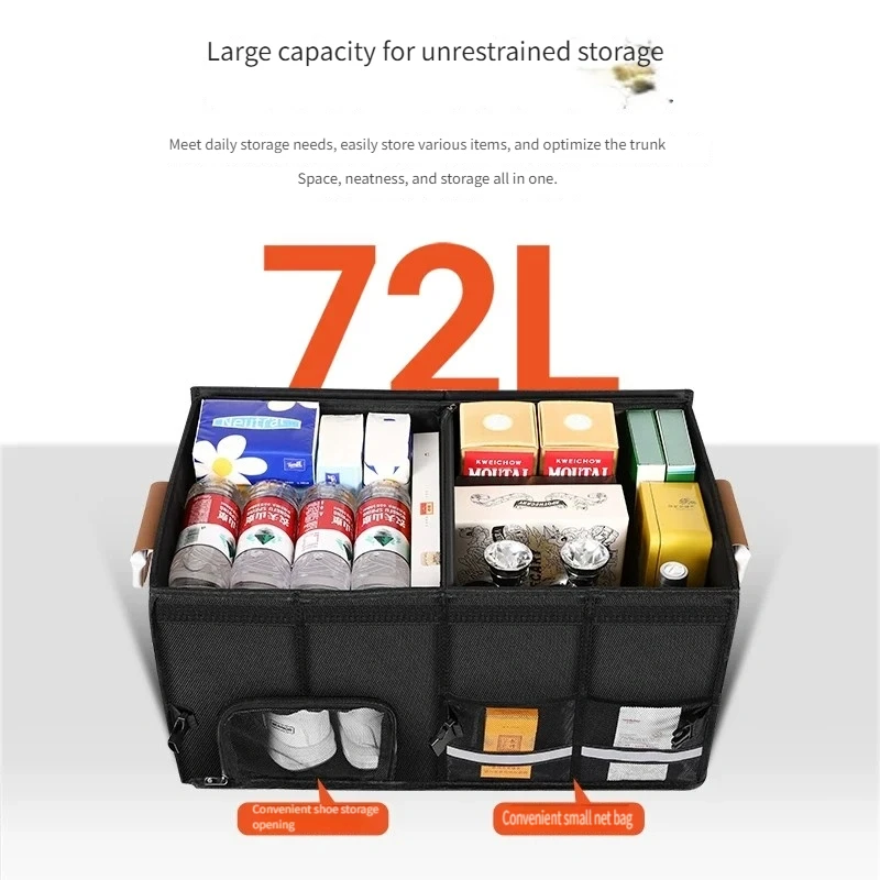 Waterproof Foldable 95L Oxford Cloth Storage Bag Large‑Capacity Car Trunk Organizer for Camping Fishing Outdoor Trip