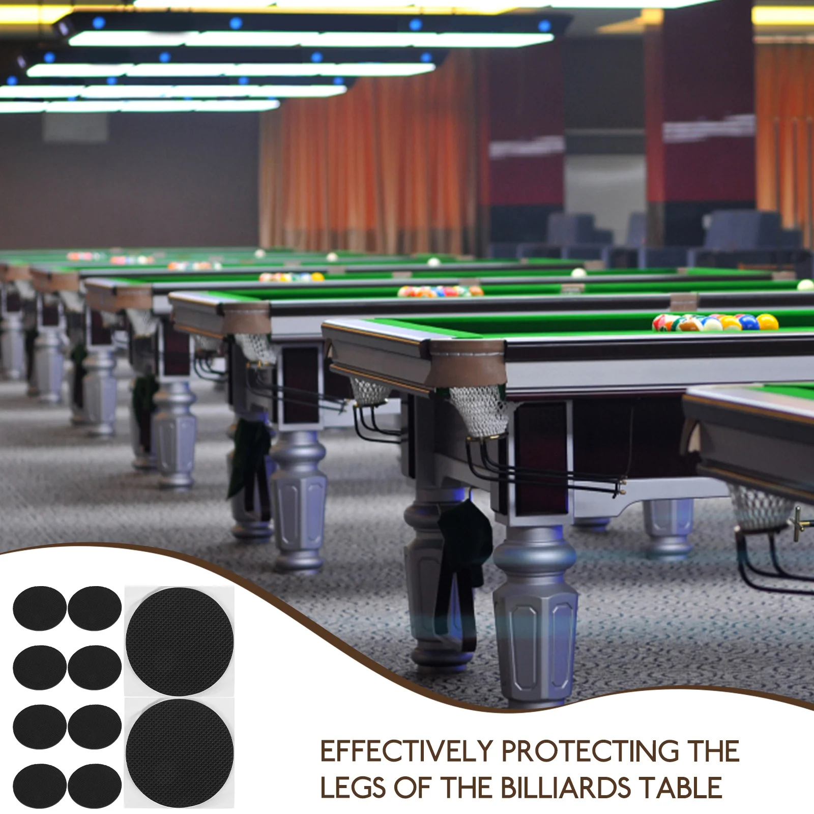 

10 Pcs Billiard Table Leg Pads EVA Thickened Cushion Adjustable Leveler for Pool Table Feet 8 6cm Diameter Home Office Furniture