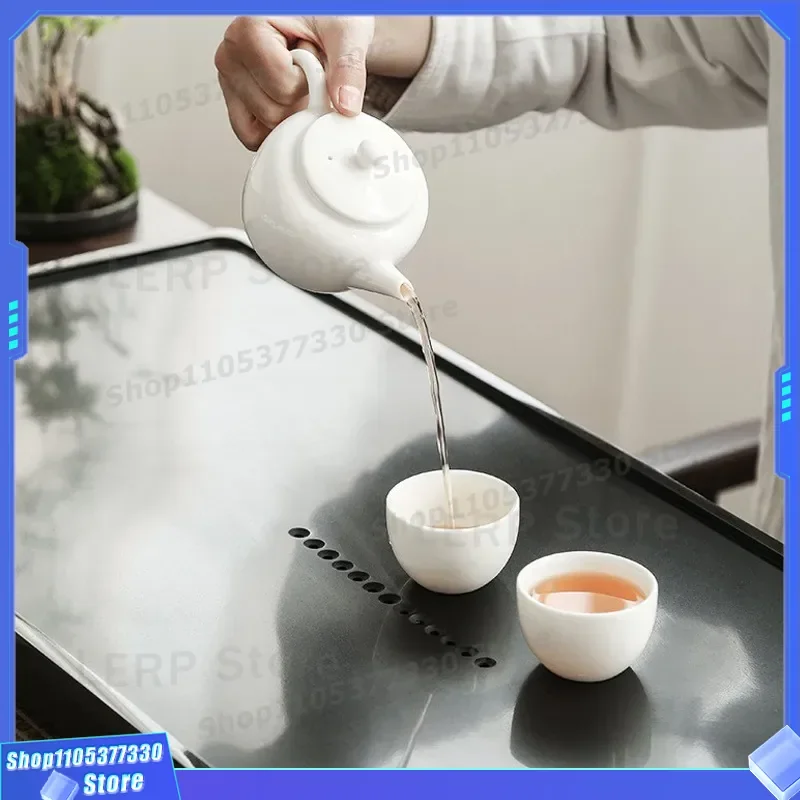 Natural Wujinshi Tea Tray Set Tianluo Greenstone Household Glossy Stone Tea Table Simple High End Design For Kung Fu Ceremony