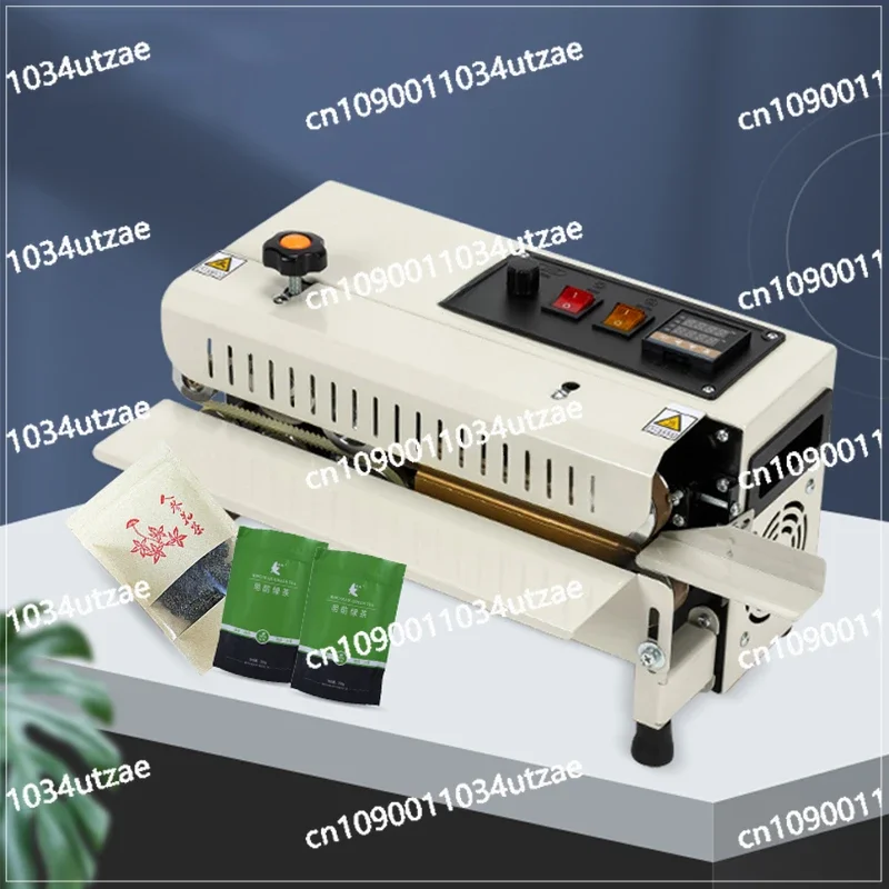 Auto Continuous Bag Sealing Machine Plastic Bag Packaging Band Sealing Machine Horizontal Bag Sealer Date Printing