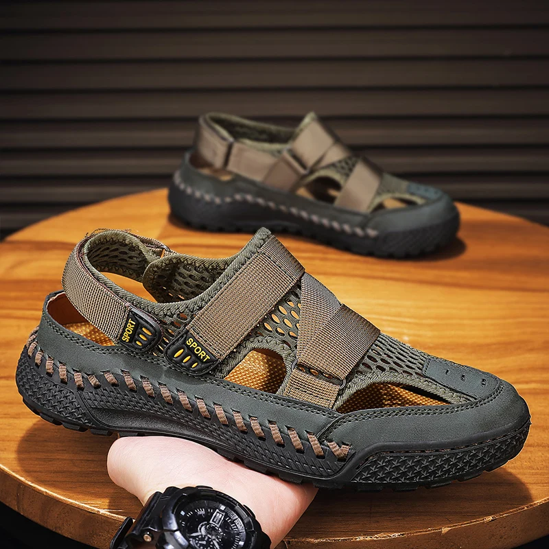 New Men's Sandals High Quality Men Breathable Summer Shoes Classic Men Soft Sandals Sneakers Fashion Men Beach Sandals Big Size