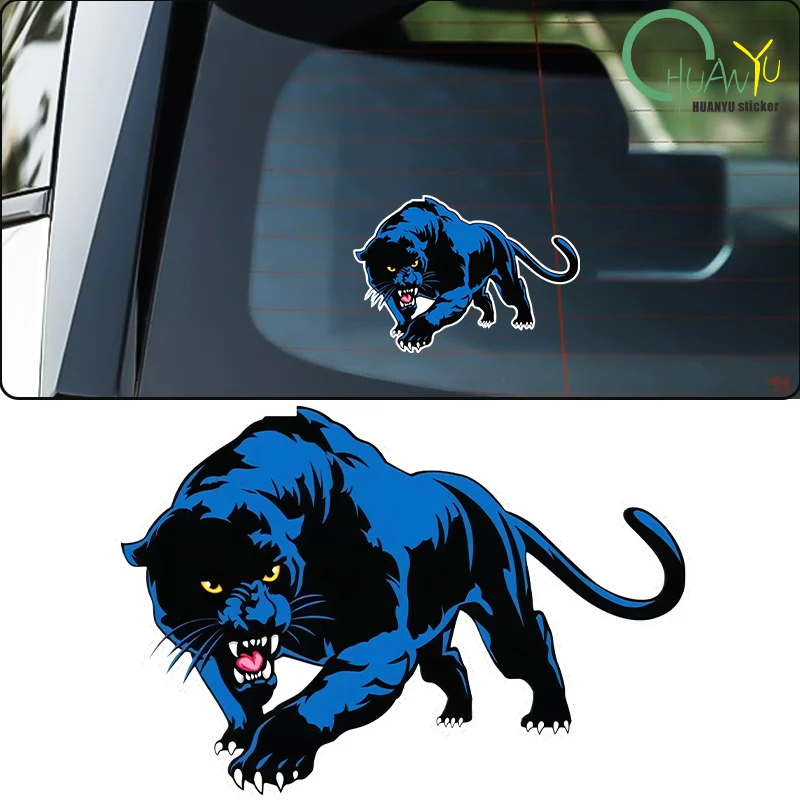 Cartoon 3D Car Stickers Animal Black Panther Roaring Bumper Motorcycle Helmet Decal Vinyl Cover Scratches Waterproof PVC