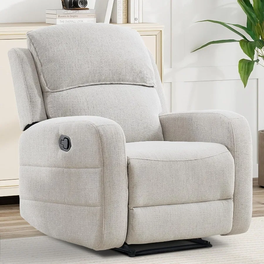 Living Room Reclining Couch Set, Soft Fabric, Gray, Overstuffed Backrest and Armrest for Comfortable Seating