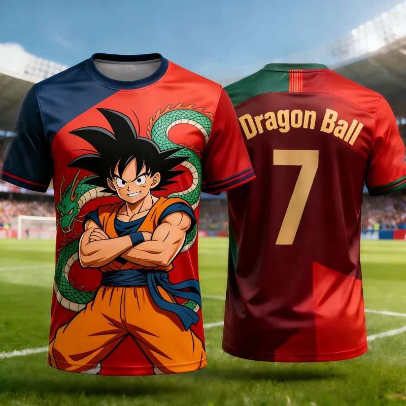 Summer 2026 Dragon Ball Super Monkey King Dragon Red Green Theme 3D Print Breathable Quick Drying T-shirt Adult Parent Top