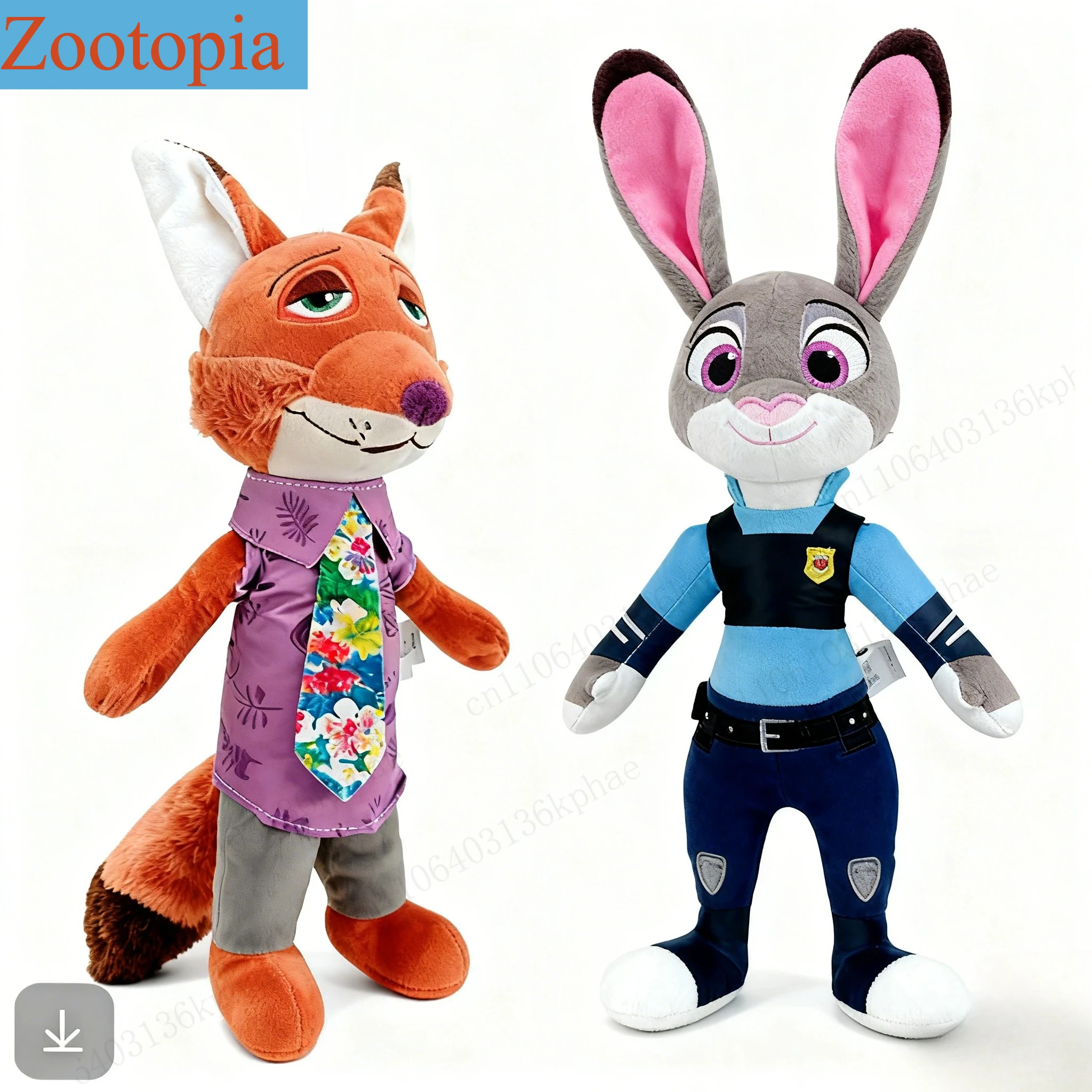 Dibujos animados Anime película Zootopia juguete de peluche zorro Nick Wilde conejo Judy Hopps muñeca juguetes de peluche suaves regalos de navidad para niños