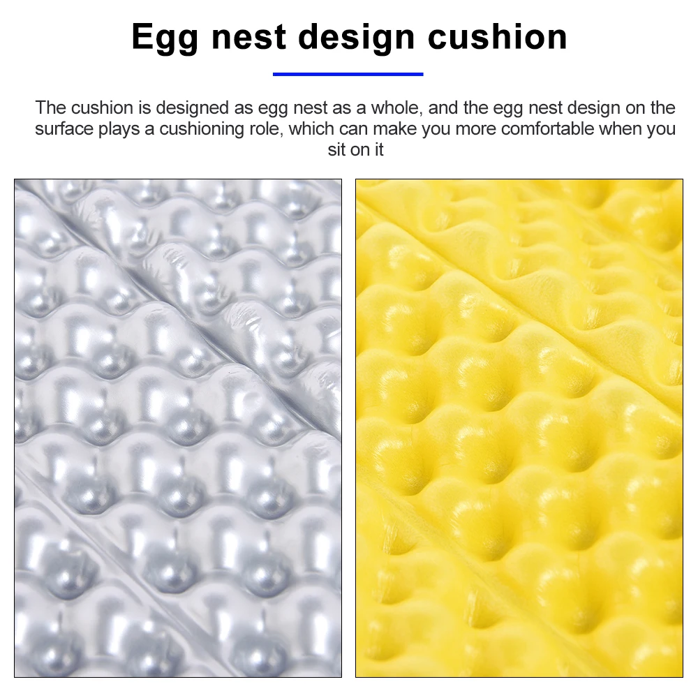 Widesea Camping Mat Small Waterproof Foldable Outdoor Picnic Pad Egg Nest Design Portable Floor Chair Cushion Hiking Picnic