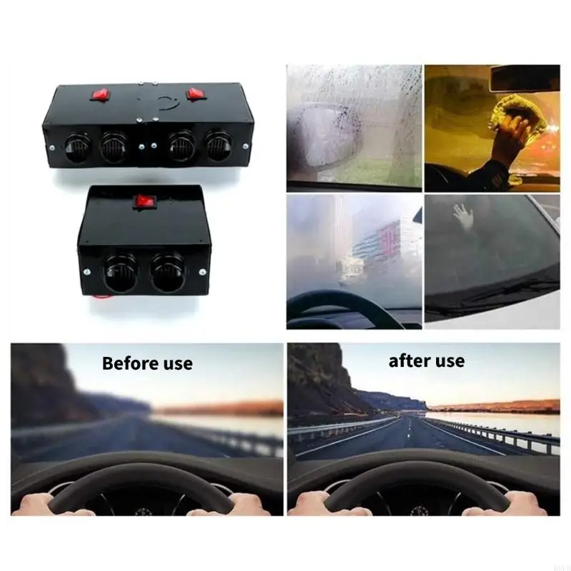 12V/24V Demister Defroster Heating Fan Windshield Defogger Heating Dryer R6FB