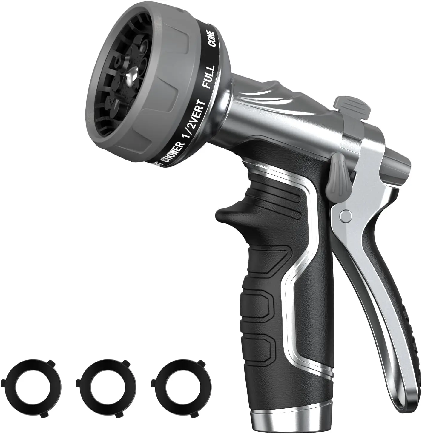 

Мощная металлическая насадка для шланга с 8 регулируемыми режимами распыления, ручной распылитель высокого давления с технологией Flow Co