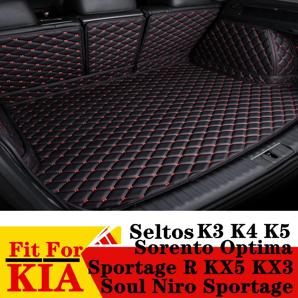 Car Trunk Mat For KIA Seltos Sorento K5 Optima Sportage R Soul Niro K3 K4 KX3 KX5 Rear Cargo Cover Carpet Liner Boot Luggage Pad