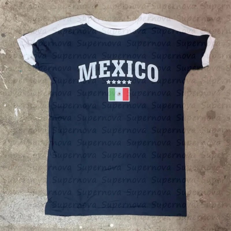 Y2k camisetas sin mangas de verano y camisetas crop tops Harajuku moda mujeres tops 2023 ropa gótica mujeres estética mexicana