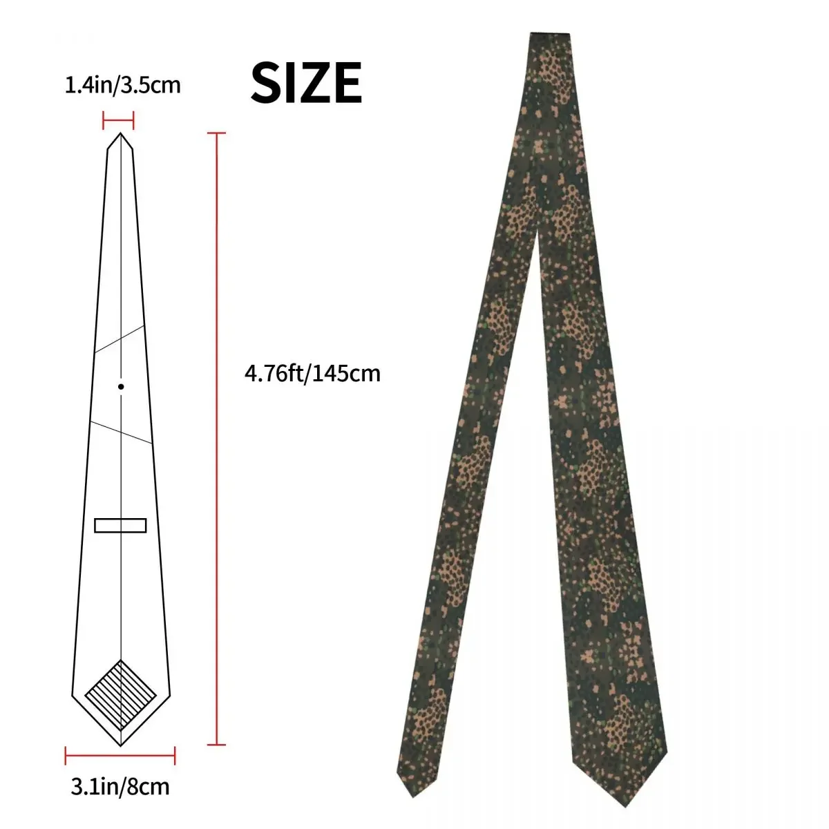 Fashion Erbsenmuster Pea Dot German Camo Necktie Men Custom Silk Military Army Camouflage Party Neck Ties