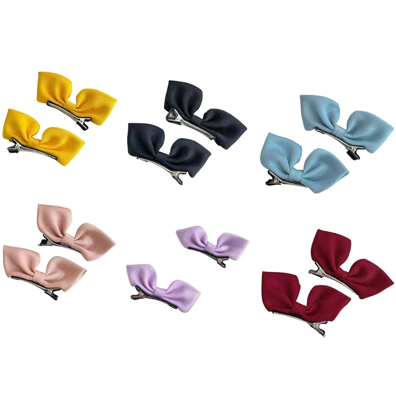 

Y1UB Lovely Hair Clips Solid Color Bowknot Hair Barrettes Hair Ornament for Kid