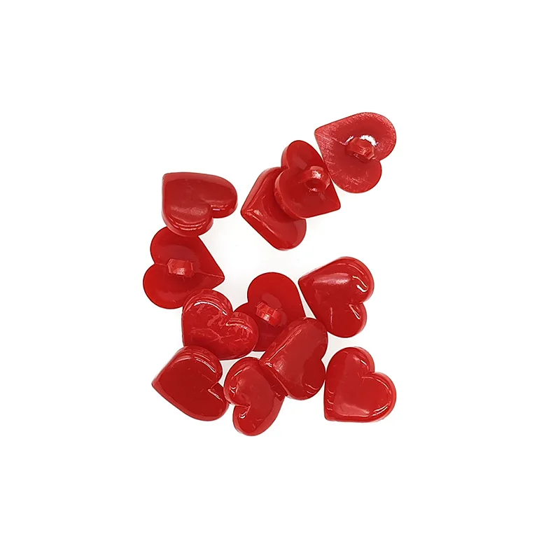 17mm Resin Buttons Scrapbook Heart red buttons for clothing sewing supplies sewing accessories buttons for crafts