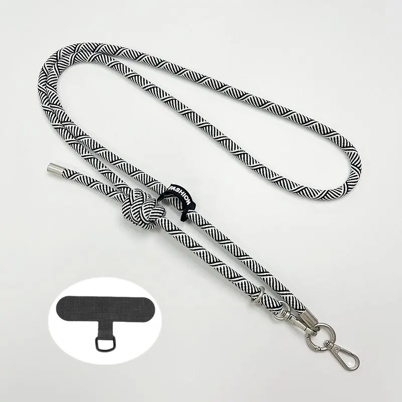 

8MM x 180CM Universal Bold Long Mobile Phone Lanyard Crossbody Hanging Shoulder Strap Detachable Neck Cord Anti-Lost Rope Patch