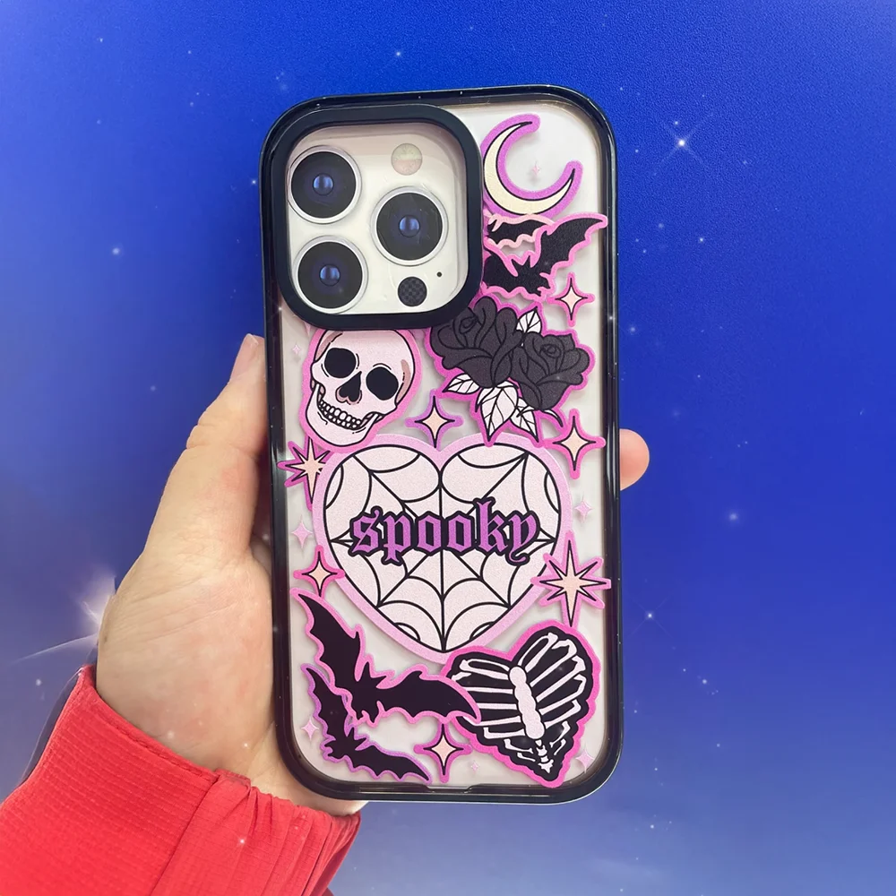 

Gothic Cartoon 2.0 Acrylic Black Border Magnetic Phone Case Cover for IPhone 12 13 14 15 16 17 Pro Max Case