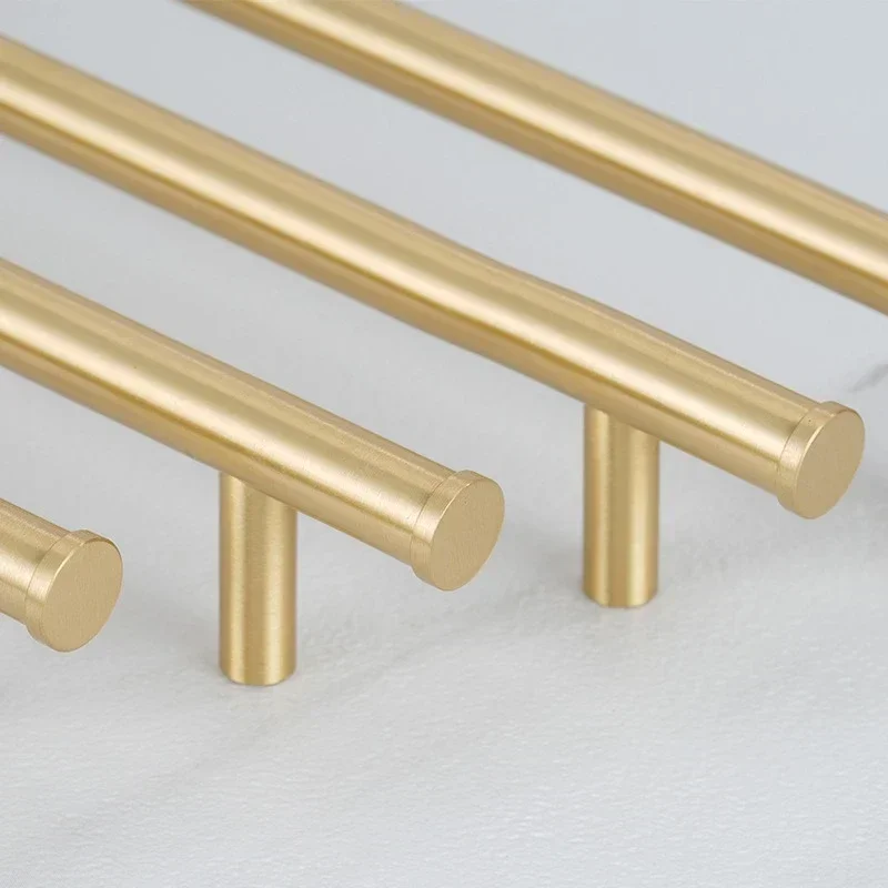 European Style Minimalist Solid Brass Cabinet DIY Pull Handle Classical Luxury Kitchen Drawer Gold Knob Cabinet Door Long Handle