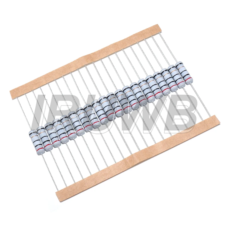 20pcs 2W 5% Fusível de resistor enrolado 0,1 0,22 0,33 0,47 0,5 1 ohm 0,05R 0,1R 1R 2,2R 4,7R 5,1R 10R 20R 22R 47R 51R 100R