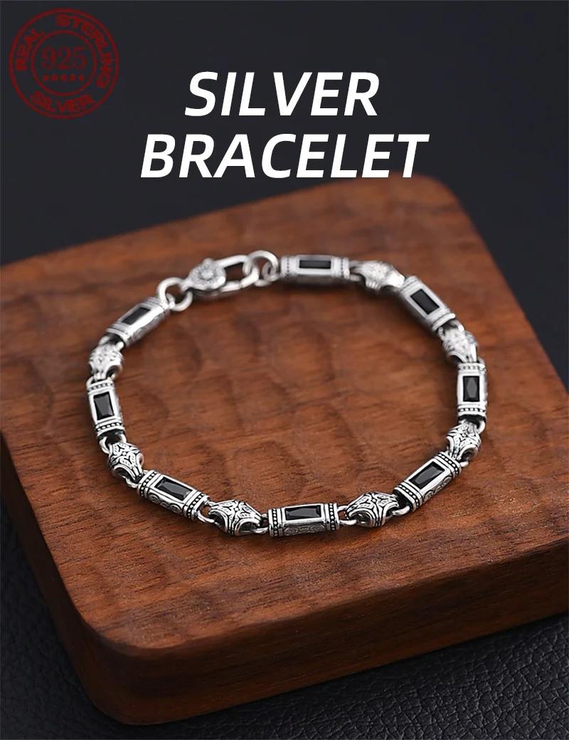 Pulsera de plata 925 con patrón de hierba Tang para hombre y mujer, collar de lujo, estilo Turkiye, gran oferta