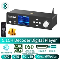 DSD256 DTS HD AC3 ATMOS 5.1 Audio Decoder 4K HDMI2.0 DAC ESS9023P*3 Bluetooth 5.0 Receiver 768KHz 32BIT ARC PC USB OTG Adapter