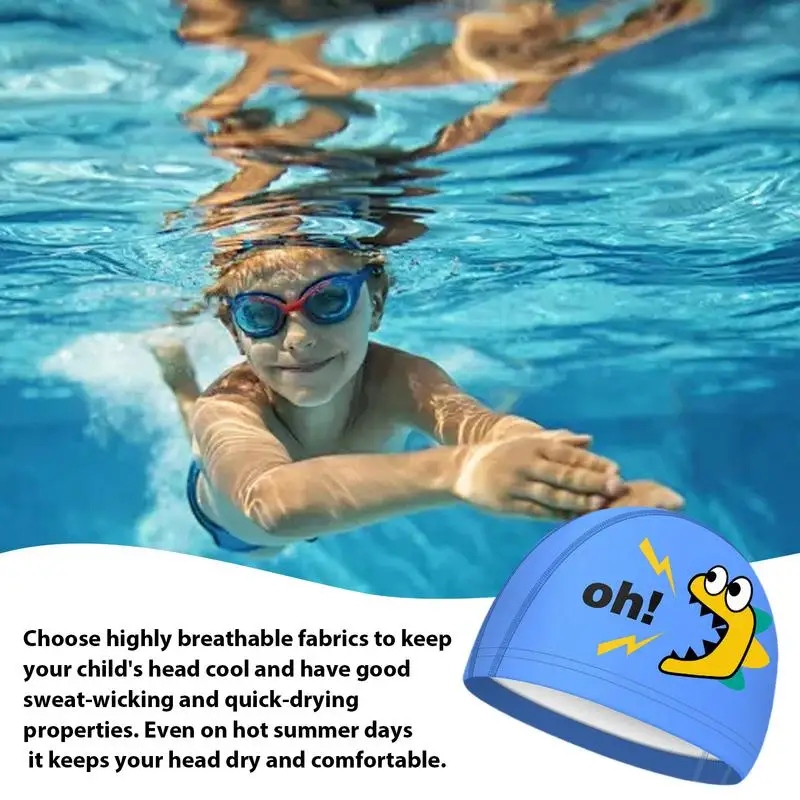 Swim Hats For Kids Waterproof Pool Bathing Hats Comfortable Swimming Hat For Long Hair And Short Hair Swimming Clothing For