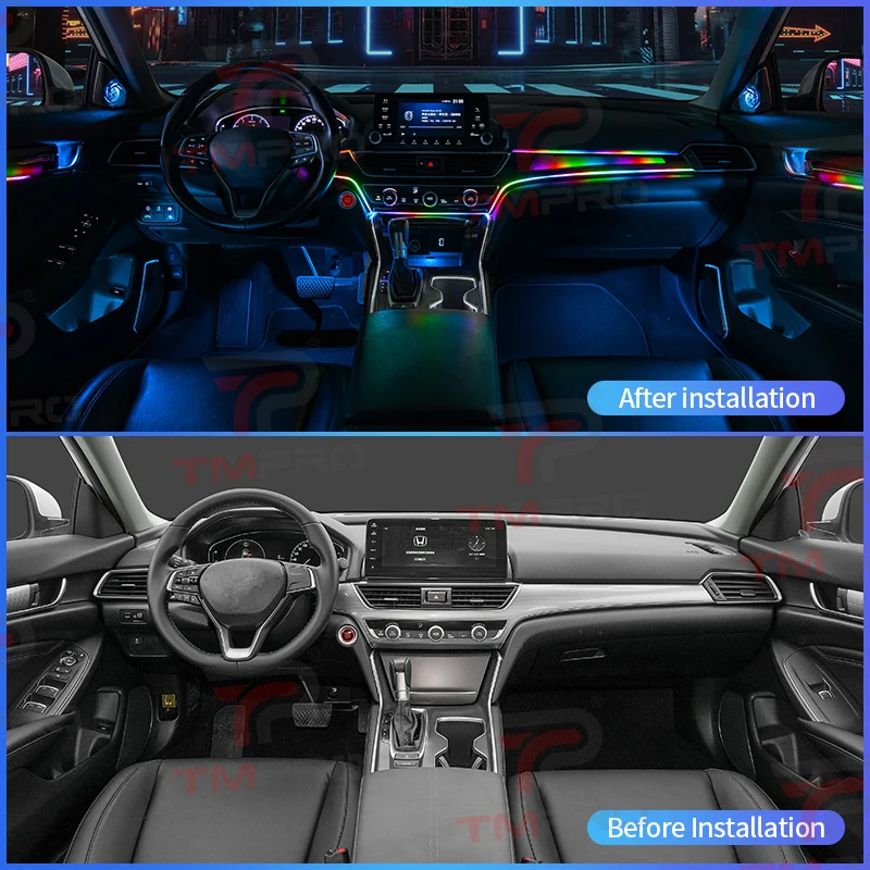 TMPRO 64 Colors LED Safety assistance systems Ambient Lighting For Honda Accord 2018-2022 Interior Decoration