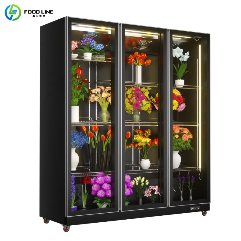 Flower Display Cabinet Flower Display Cooler Panoramic Glass Door Florist Fresh Keeping Showcase Customized Wholesale