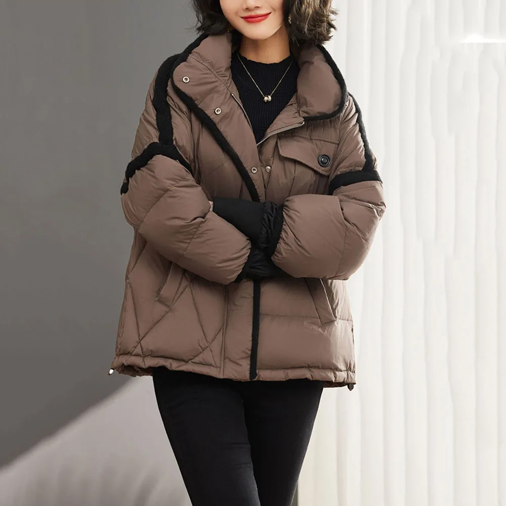 Fashion All-match Temperament Down Cotton Coat Women 2023 New  Age Rreduction Winter Jacket Female Short Oversize Loose Pakras