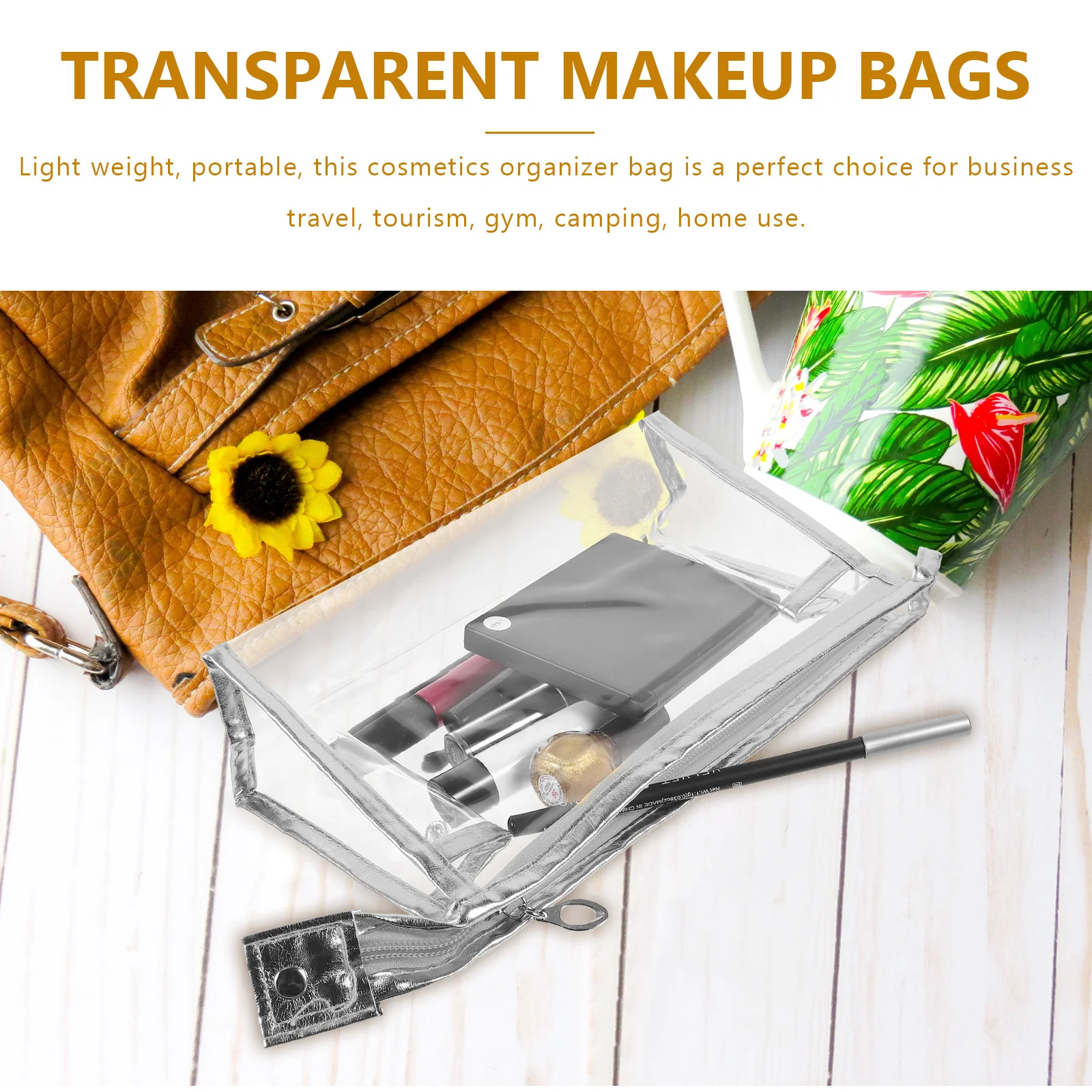 

4 pcs Transparent Travel Bag Bag Small Makeup Travel Pouch Portable Toiletry Storage ganizer For Women