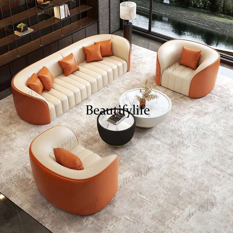 

Modern Beige Living Room Sofas Vintage Retro Luxury Lazy Living Room Sofas Boneless Leather Woonkamerbanken Furniture Home