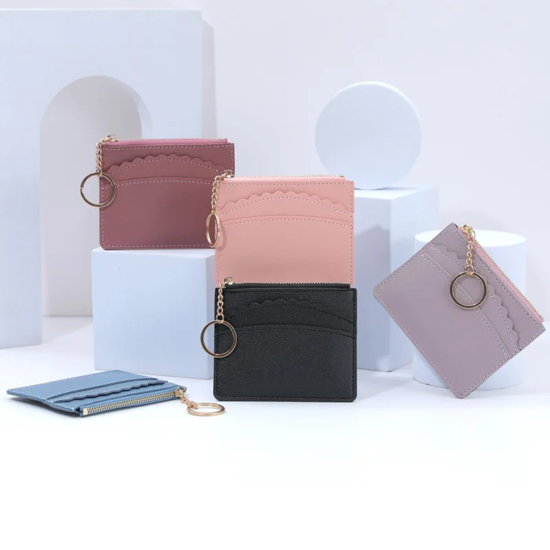 

Short Card Bag Women Business Credit Card Holder Multi Card License Coin Purse Slim Zipper Card Cover Money Clip Wallet Zipper