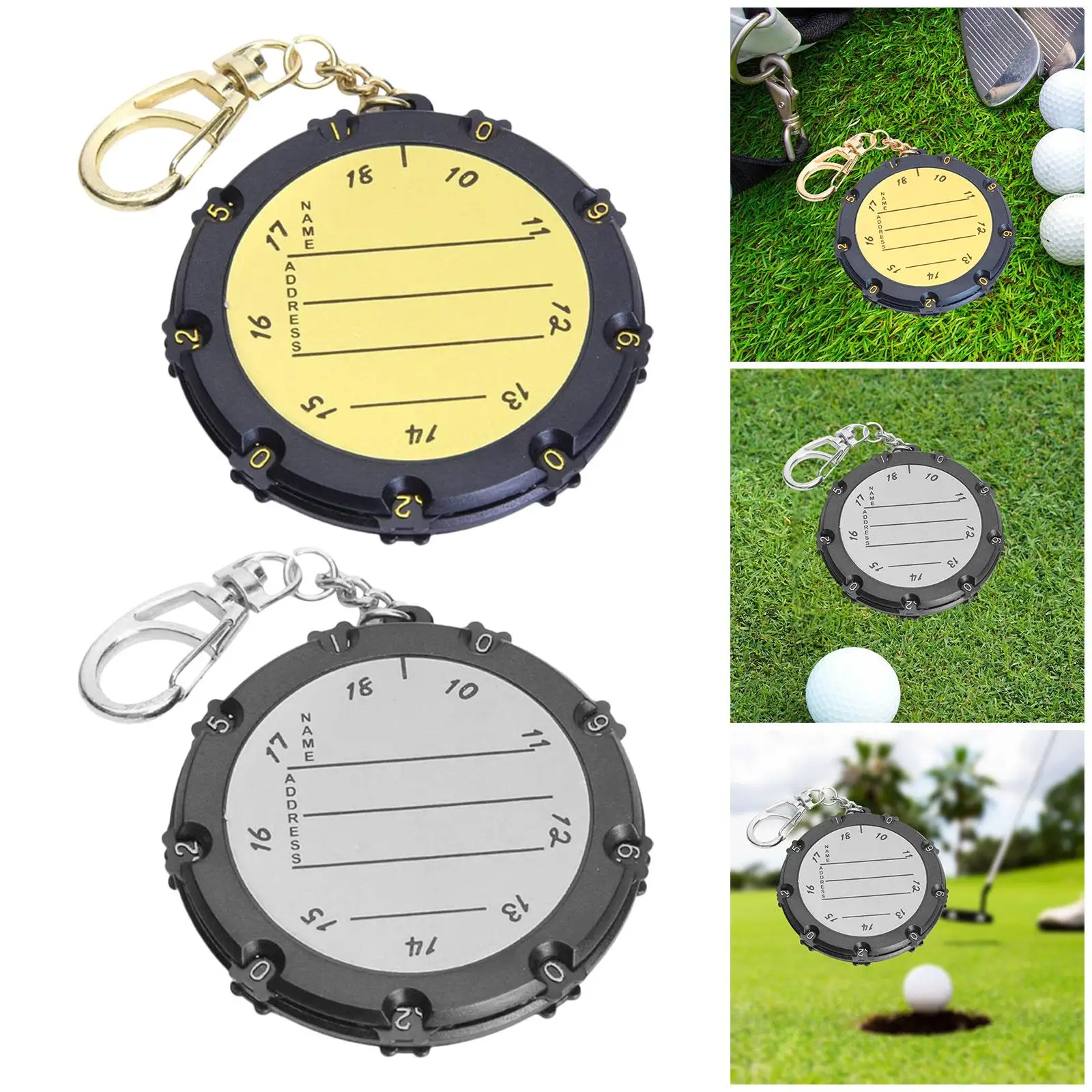 Golf Score Counter Scoring Tag Handy with Clip Keychain Practical Digit Counter Golf Scoring Device Golf Score Stroke Counter