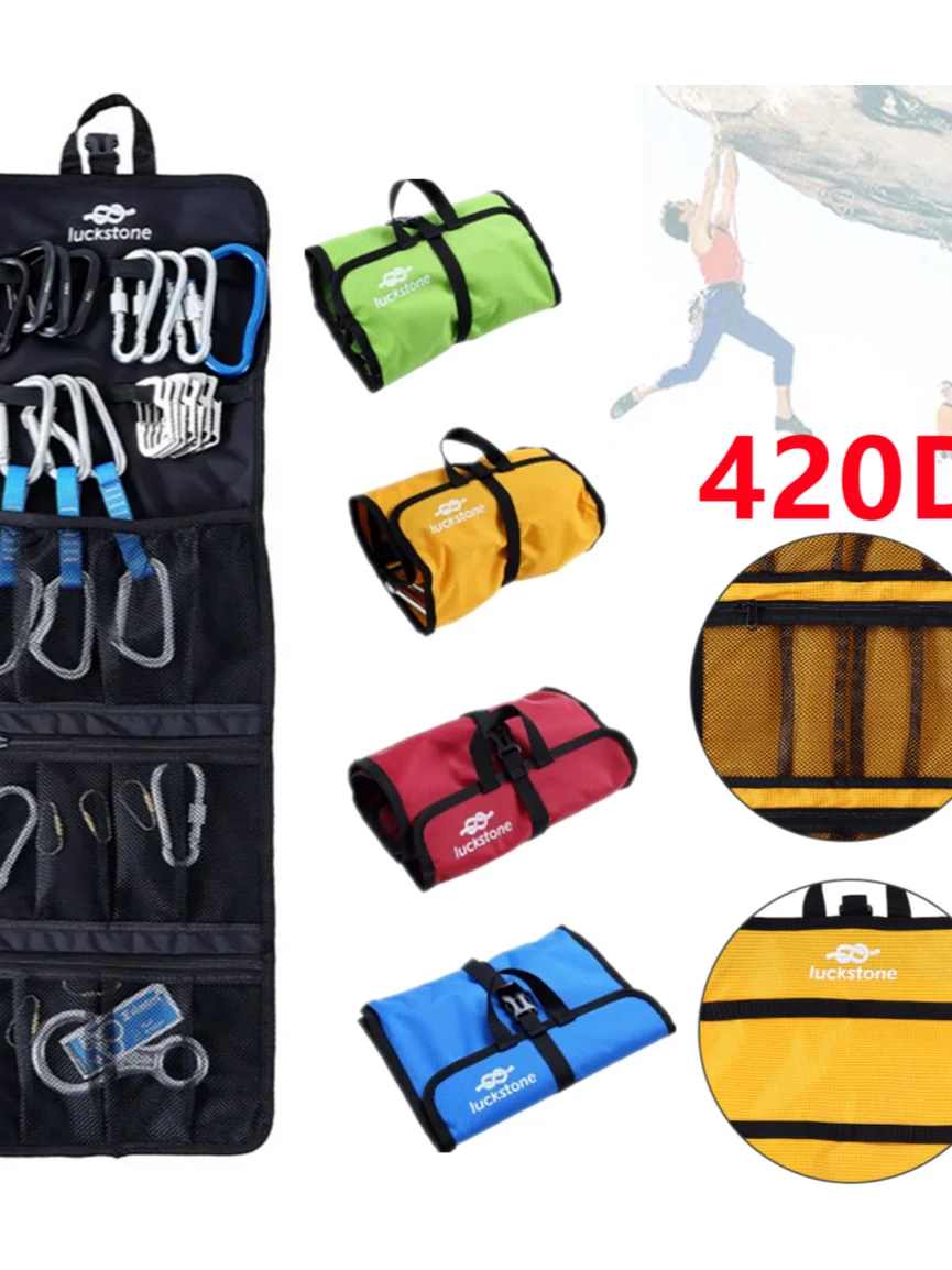 

420D Ripstop Nylon Climbing Storage Bag Rock Climbing Storage Bag Gear Equipment Organized Storage Bag Carabiner Organized Bag