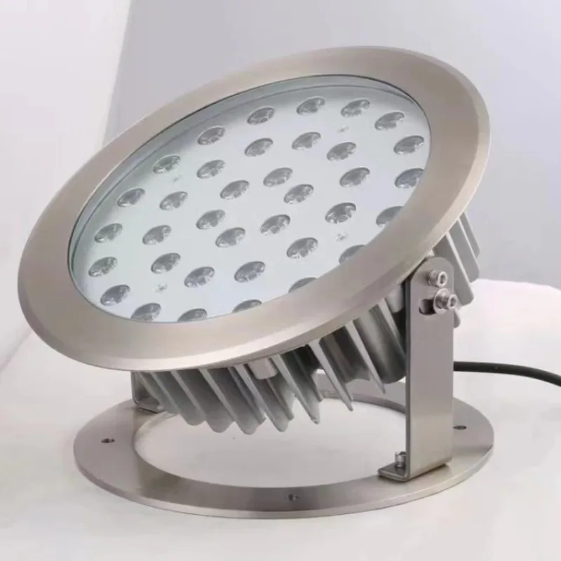 Underwater Flood Light Silvery Stainless Steel Submerged Underwater Lights Landscape DC12V/ DC24V Pond Fountain Lamp