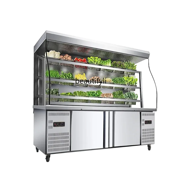 ay55  Fresh-keeping display cabinets Commercial refrigerated a la carte cabinets Barbecue, frozen, glass air curtain cabinets
