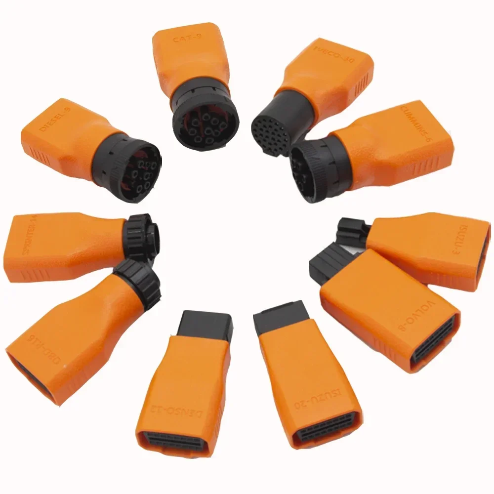 

2025 Hot Sale Truck OBD Adapter OBDII Trucks Diagnostic Tool 10 PCS Connector