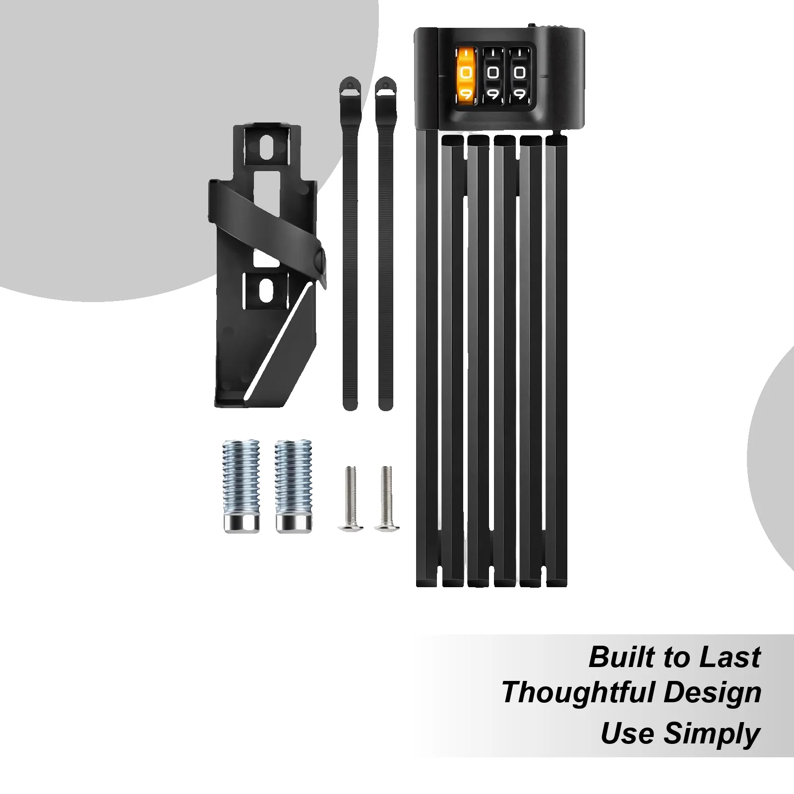 

Складной циклический замок, легкий замок, 3-значная комбинация, безопасная защита для общественного кампуса, поездок на работу, продуктов, покупок