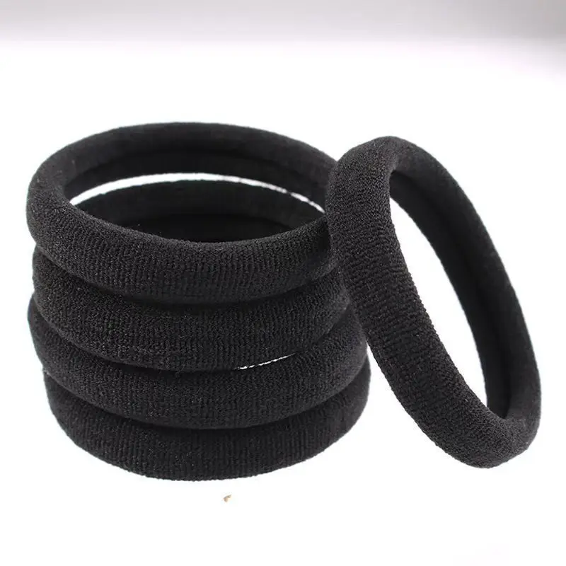 100/200 Stück Verstärkte Hochelastische Schwarze Haargummis für Damen, Stilvolle Einfache Haarbänder, Langlebige Haarbänder für Erwachsene – Detail 16
