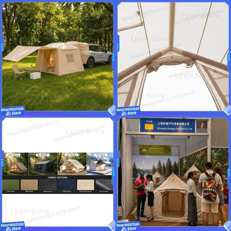 Inflatable Rear Vehicle Tent 210D Oxford SUV MPV Tailgate Extension 380 X 230 X 190 Cm Camping Wholesale
