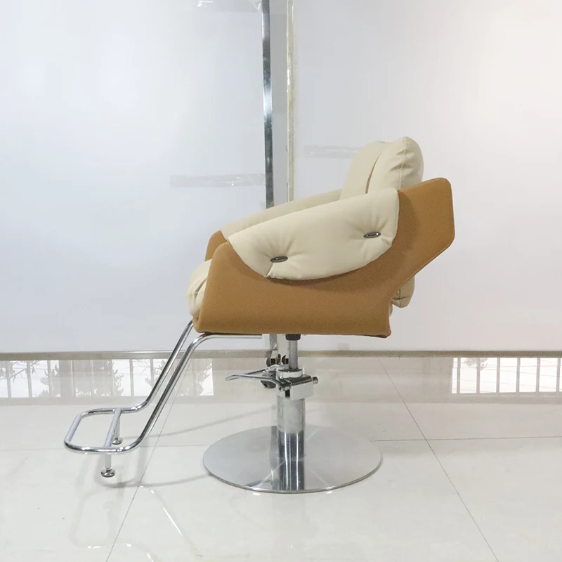 Petite chaise de barbier en acier inoxydable pour femme, chaise de salon de coiffure, moderne, luxe, pas cher, vente en gros