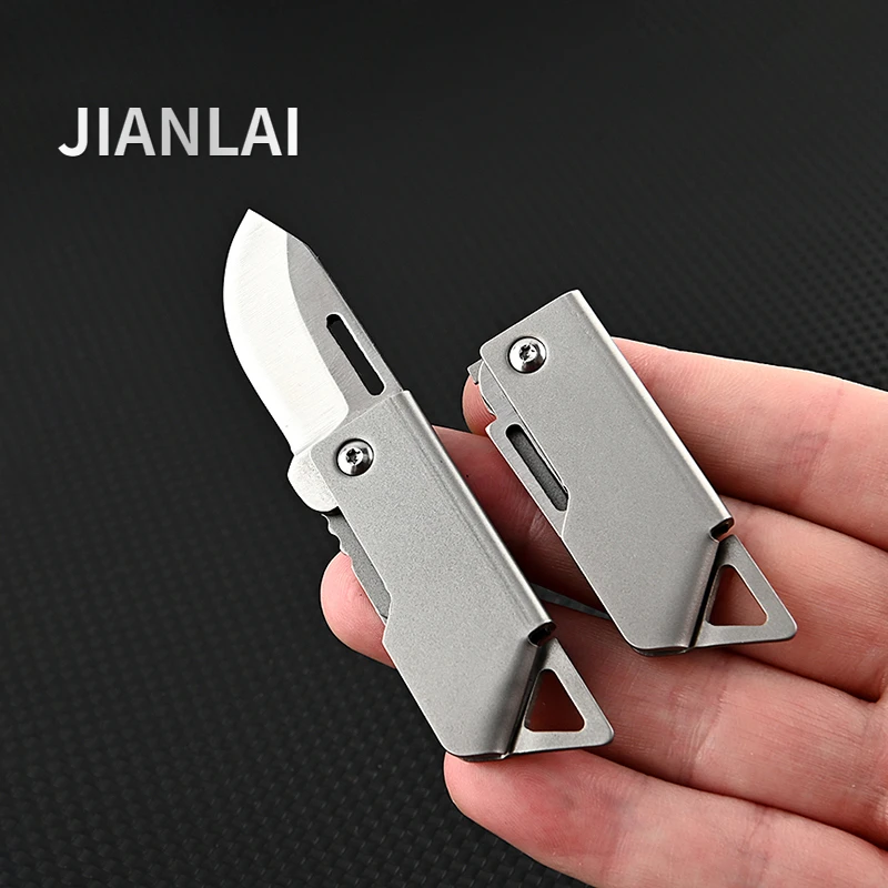 NEW Mini High Hardness D2 Steel Sharp Folding Knife Portable Keychain Hanger Disassembly and Delivery Box Opening Knife